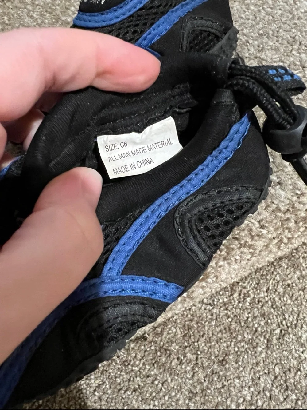Kids Black and Blue Water Shoes - Lightweight Slip-On